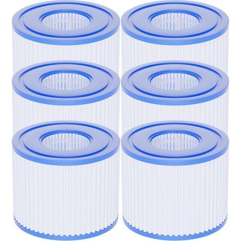 Cartouche De Filtre Type VI - 107 X 79 Mm - Pour Spa Gonflable Et Pompe De Piscine - Lot De 6 (1/5)