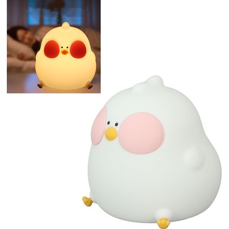 Veilleuse en silicone Cooku Chick, lampe bébé, veilleuse douce pour chambre d'enfant, lampe animal rechargeable, lampe kawaii mignonne pour chambre à coucher (1/5)