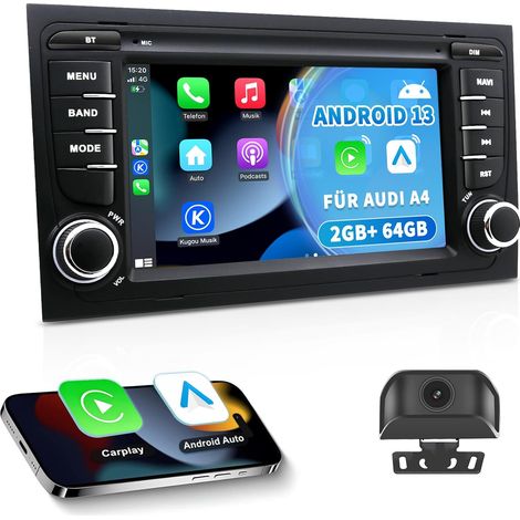 Autoradio Android 13 pour B6/B7 (2002-2008)  Écran Tactile IPS 7 Pouces avec caméra de recul HD  CarPlay et Android Auto sans Fil  Navigation GPS Bluetooth 2 GB + 64 GB (1/5)