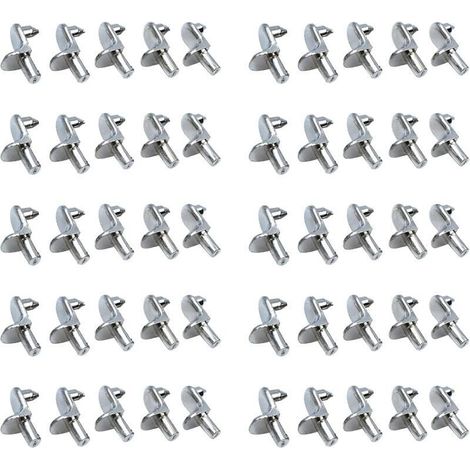 50PCS Taquet etagere Support Étagères de Métal Nickelé Goupilles de Support pour Armoire Bureau Accessoires