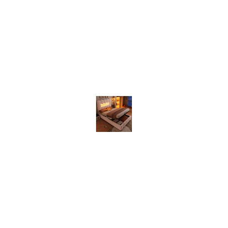 Lit coffre enfant 90x200 cm, éclairage LED, mécanisme hydraulique, tête de lit réglable, sans matelas, rose