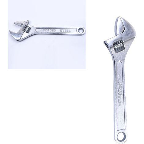 Clé à molette réglable monobloc, en acier à haute teneur en carbone chromé, longueur 250 mm (1/5)