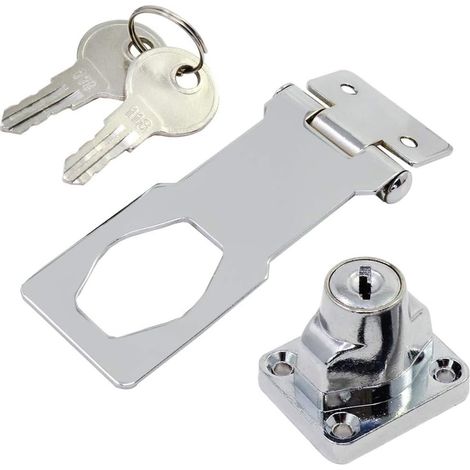Mors de verrouillage pour portes d'armoires, moraillon verrouillable avec bouton rotatif et vis invisibles, revêtement antirouille et anticorrosion, verrou de sécurité pour porte (1/5)