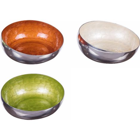 Centrotavola ciotola decorativa snack in alluminio smaltato 25 x 10 cm 3 Colori (1/2)