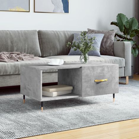 Table basse-Table Salon-Table d'appoint gris béton 90x50x40 cm bois d'ingénierie 465698 (1/5)