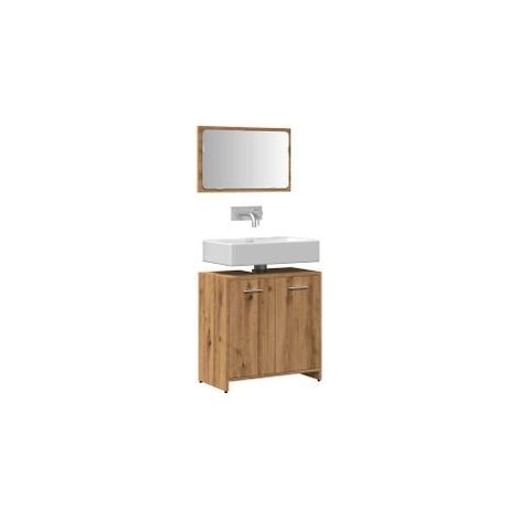 Armoire de salle de bain avec miroir chêne artisanal (1/5)