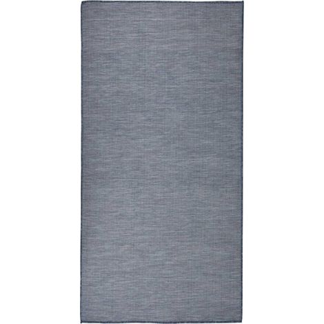 vidaXL Tapis à tissage plat d'extérieur 100x200 cm Bleu (1/5)