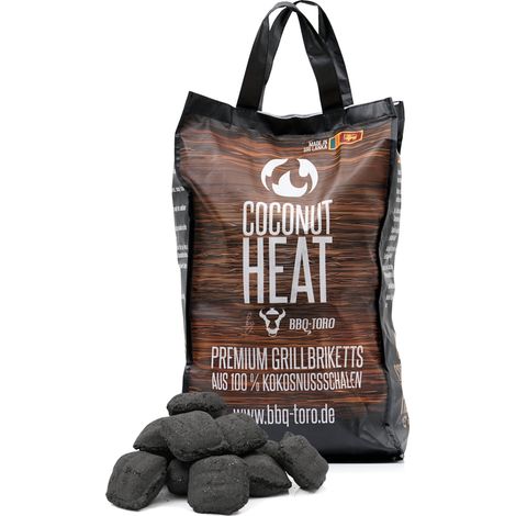 BBQ-Toro Coconut Heat 10 kg Briquetas para barbacoa premium hechas 100% de coco