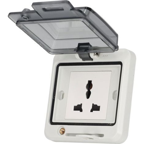 Prise multifonctionnelle à 3 trous, étanche et ignifugée IP66, avec boîtier en polycarbonate, 250 V, 13 A (1/5)