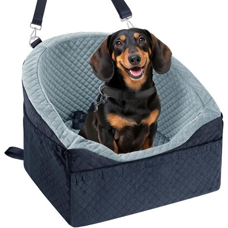 Hundeautositz Sitzerhöhung für kleine & mittlere Hunde bis 13.6kg, waschbar, Grau (1/5)