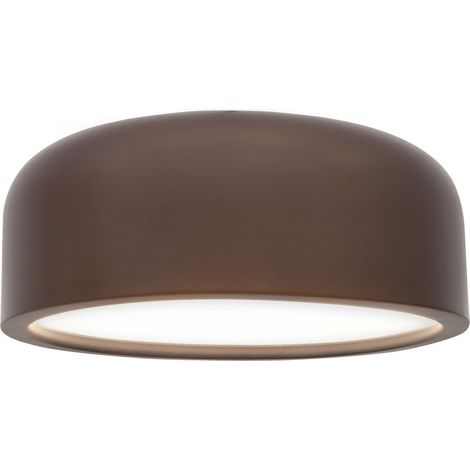 Merano Independence Plafonnier cylindrique 2 lumières en métal brun café, LED E27