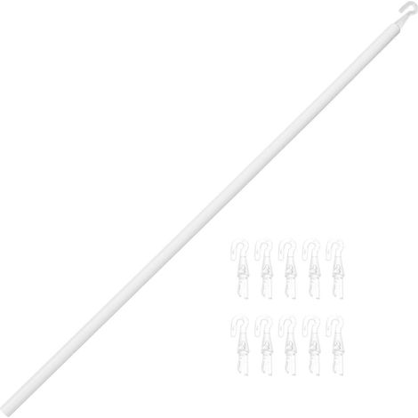 Ensemble de 1 baguette détachable pour store vénitien en plastique avec crochets et tige d'inclinaison.-117.00X1.10X1.10CM-White (1/4)
