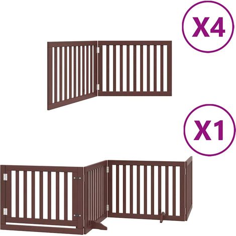 Maison Exclusive - Cancello Cani Porta Pieghevole Marrone 12 Pannelli 960cm Pioppo