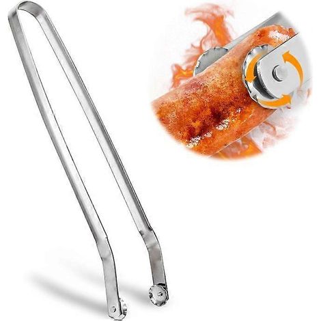 Pince à barbecue en acier inoxydable pour griller et cuire au four. Design ergonomique pour une prise en main facile. Idéale pour la cuisine et les barbecues en extérieur. (1/5)