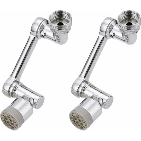2 Pack 1080 Degree Swivel Faucet Extender, 1080 Degree Rotation, Universal Kitchen Bathroom Splash Filter, Dual Mode Faucet Extender (1/5)