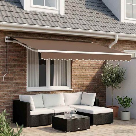 Teenpull – Ausziehbare Markise Taupe 300 x 250 cm Polyester und Aluminium (1/5)