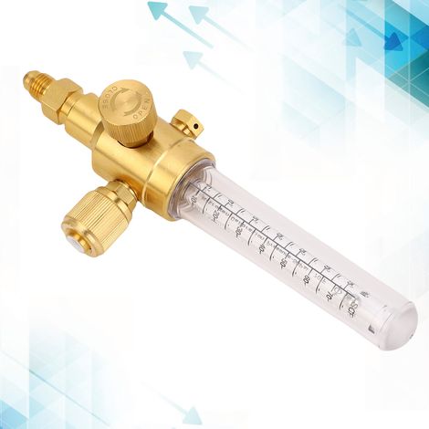 Débitmètre à double échelle en cuivre pur de type exportation 10-70SCFH, débitmètre d'azote 0386-0849, gaz d'entrée et de sortie, filetage standard américain 7/16. (1/5)