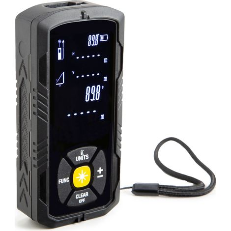 Velleman Laser-Distanzmesser 50m, präzises Messen für Bau und Innenausbau, digitales Messgerät, IP54, kontinuierliche Volumen- und Flächenmessung, Pythagoras-Funktion, lange Batterielebensdauer,