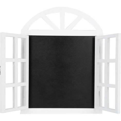 Holzkonstruktion im Kirchenstil, weiß patinierte Oberfläche, weiße Steinimitation, handgefertigtes Design, Wanddekoration im Landhausstil, einfach aufzuhängen, vielseitig einsetzbar, Innendekoration.