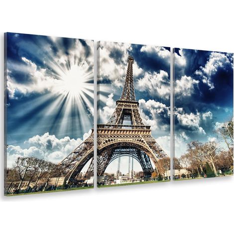 Tableau triptyque Tableau photo grandiose tour eiffel - 90x60 cm (1/5)
