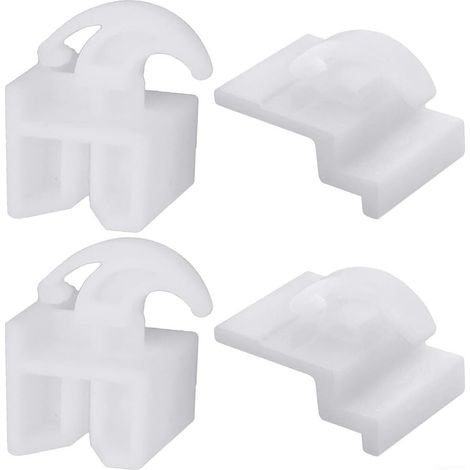 Lot de 2 glissières avant 3051162 et 2 patins arrière 3051163 pour tiroir de four - Pièces de rechange en plastique transparent pour tiroir de rangement (1/5)