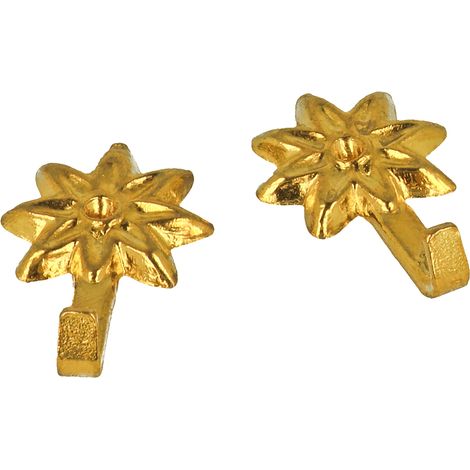 Ganci per quadri modello "Fiore" 23 x 46 mm. finitura ottone lucido 5 pz.