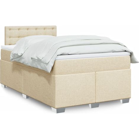 Boxspringbett mit Matratze Creme 120x190 cm Stoff