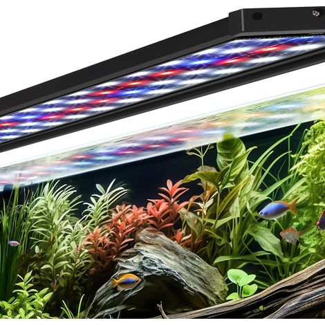 Éclairage Aquarium, Rampe LED d’Aquarium Spectre Complet avec minuterie Marche/arrêt Automatique,Rampe LED Aquarium,5 Niveaux de luminosité Ajustables,14 Couleurs (22W(60-80cm)) (1/5)