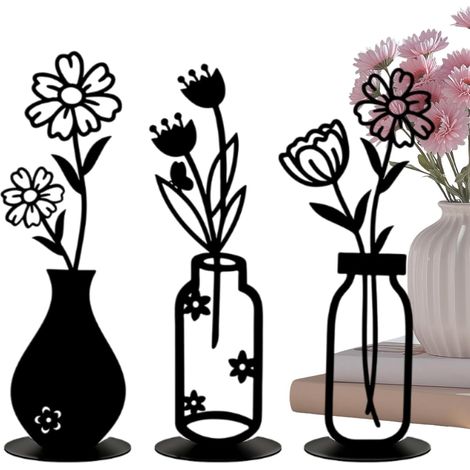 Vases Décoratifs Pour La Maison 3 Pièces Statue Métallique Moderne et Esthétique Art Décoratif,Petits Vases Décoratifs En Métal (1/5)
