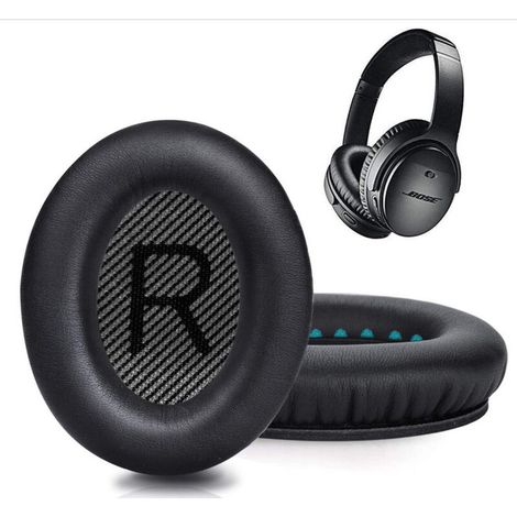 Coussinets de rechange pour casque professionnel, housse en mousse souple pour casque supra-auriculaire Bose Quietcomfort Series (noir) (1/5)