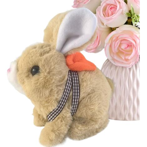 Peluche Lapin Animal de Compagnie Interactif Mignon Qui Aboie Jouet en Peluche à Câliner Pour Filles Éducation Intérieur Extérieur Décoration Maison Compagnon Chambre (1/5)