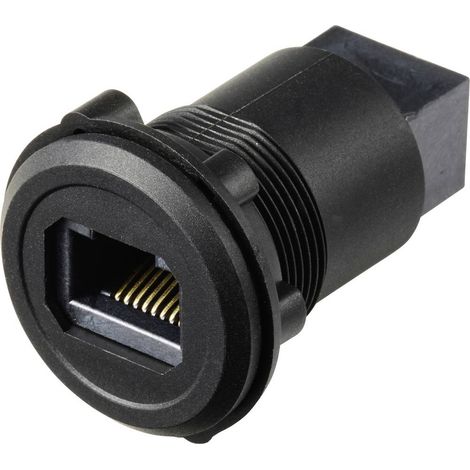 TRU COMPONENTS Presa da incasso TRU COMPONENTS RJ45/CAT5, presa/presa, plastica, nero TC-14378436 Presa Presa da incass (1/3)