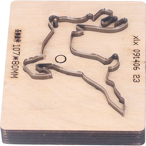 Emporte-pièce avec base en bois motif cerf de Noël, découpe-cuir pour loisirs créatifs et bijoux faits main (1/5)