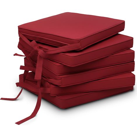 Lot de 6 coussins de chaise Loft SK rouges, 45x40x5cm