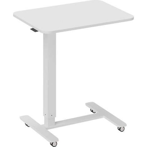 Scrivania elevabile con ruote a C in acciaio bianco 65 x 48 x 70-110 cm (1/3)