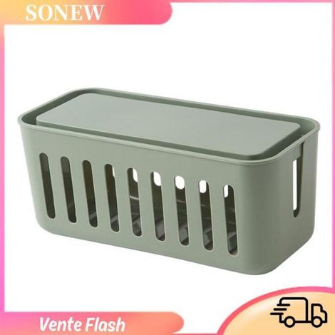 Sonew conteneur de câble de cordon Sonew Boîte de rangement de bande de puissance Boîte de meuble rangement Bleu et Haricots Verts (1/5)