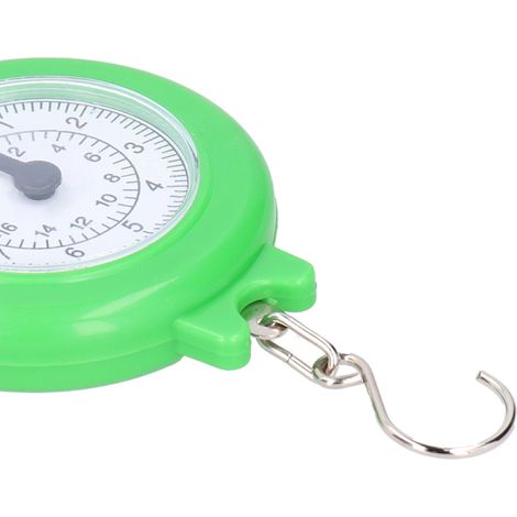 Balanza de baño portátil con gancho, minibalanza de esfera de ABS de 10 kg para pesaje diario y pesaje de pescado. (1/5)