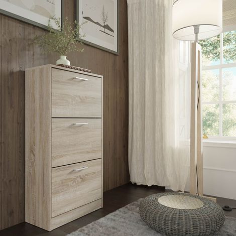 Mobiletto portascarpe ADA 3D con 3 ribalte – rovere sonoma