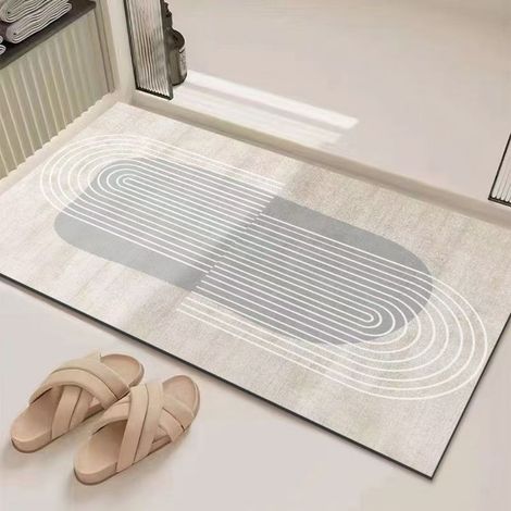 LAN Boue de diatomées Qingqian 4060cm Tapis de sol en terre de diatomées, facile à nettoyer, tapis de salle de bain, tapis de toilette, absorbant et antidérapant (1/5)