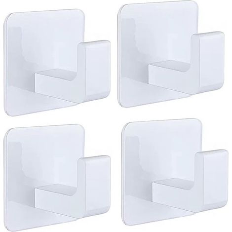 4er-Pack selbstklebende Handtuchhaken, Wandhaken, selbstklebende Kleiderhaken, bohrfrei, für Küche und Bad (weiß, 4er-Pack) (1/5)