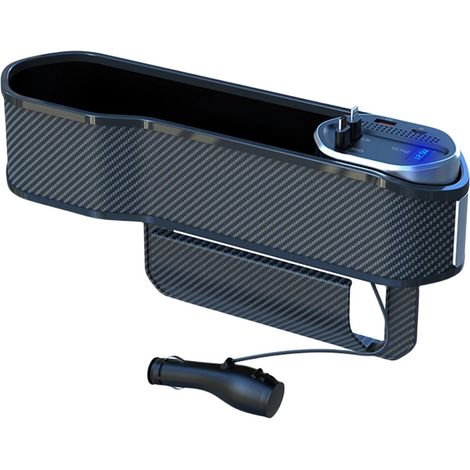 (A Sans charge) Organisateur de siège auto 10 W avec porte-gobelet, port USB Type-C, poche latérale pour console centrale avant et chargeur rapide sans fil (1/5)