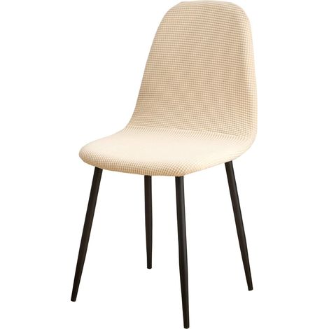 Set of 1/4/6 modern jacquard dining chair covers, retro style for kitchen, living room, dining room, bar, cafe (off-white) (1/5)