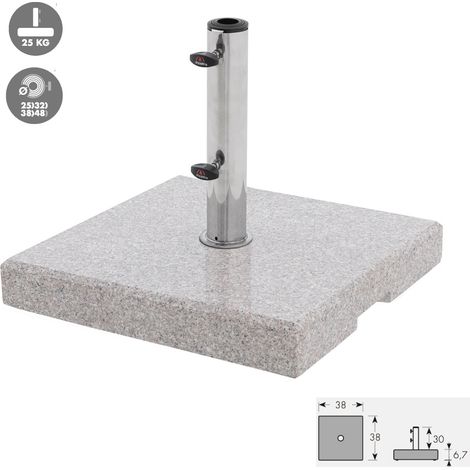 Doppler Life Granitsockel 25 kg für Rohr ø 25 x 48 mm Schirmsockel 38 x 38 x 6,7 cm