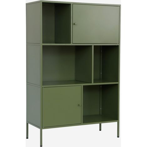 Credenza industriale in metallo con 6 scomparti