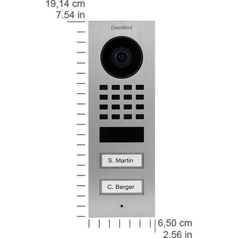 DOORBIRD D1102V AUFPUTZ INTERPHONE VIDÉO IP WI-FI, ETHERNET STATION EXTÉRIEURE ACIER INOXYDABLE V2A (BROSSÉ) 423866768 (1/3)