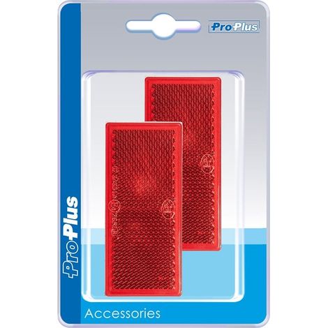 Reflector rojo 82x36mm autoadhesivo 2 piezas en blister