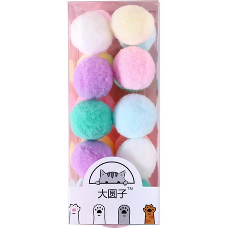 20 kleine Pompons für Katzen zum Spielen, bunte Bastel- und Künstlerbedarf, 3 cm