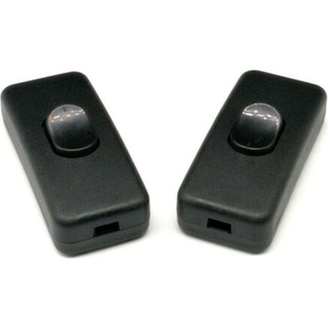 Pack of 3 lamp switches with intermediate cord, 250V/2A replacement for floor lamps and table lamps. 2-wire inline lamp switch (black)