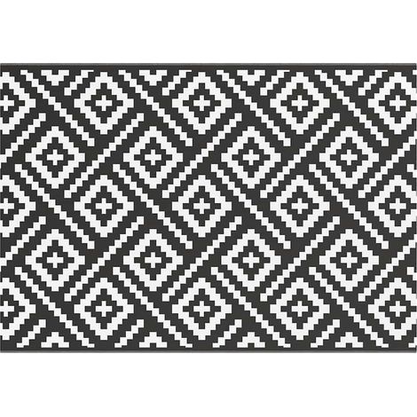 Tapis d'extérieur ARAKIL Blanc et noir 160x230 cm PP (1/5)
