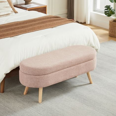 CHICFURN Panca contenitore 110 x 40 x 42 cm in ciniglia gialla, per camera, ingresso o soggiorno